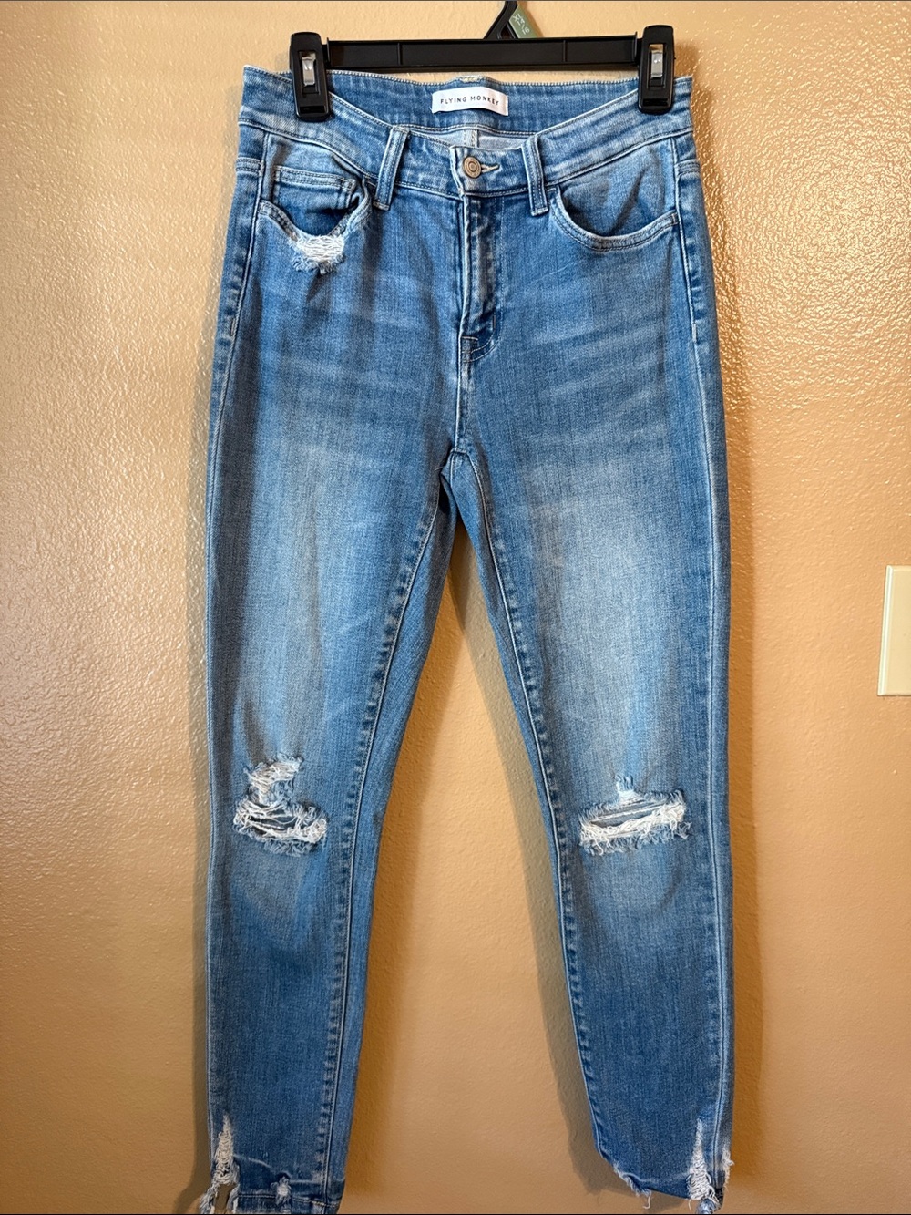 Flying Monkey Light Blue Ripped Skinny Jeans